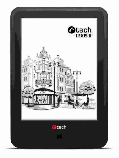 Obrázek C-TECH E-book reader Lexis II (EBR-62), quad core, Android, dotyková HD obrazovka s dvojím podsvícením, Wi-Fi, 8GB,černý
