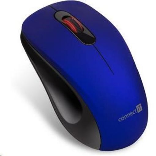 Obrázek CONNECT IT "MUTE" bezdrátová optická tichá myš, USB, (+ 1x AA baterie zdarma), modrá