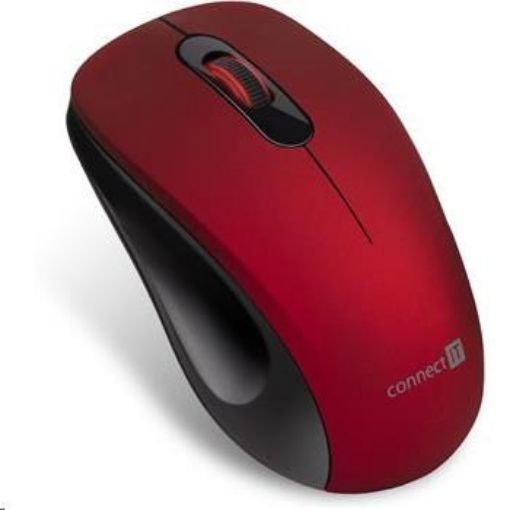 Obrázek CONNECT IT "MUTE" bezdrátová optická tichá myš, USB, (+ 1x AA baterie zdarma), červená