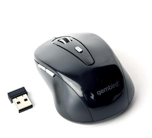 Obrázek GEMBIRD myš MUSW-6B-01, černá, bezdrátová, USB nano receiver
