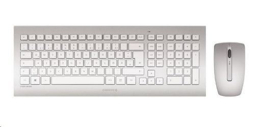 Obrázek CHERRY set klávesnice + myš DW 8000, bezdrátová, EU, stříbrno-bílá