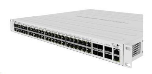Obrázek MikroTik Cloud Router Switch CRS354-48P-4S+2Q+RM, 650MHz CPU, 64MB, 1x10/100, 48xGLAN(PoE), 4xSFP+, 2xQSFP, vč. L5