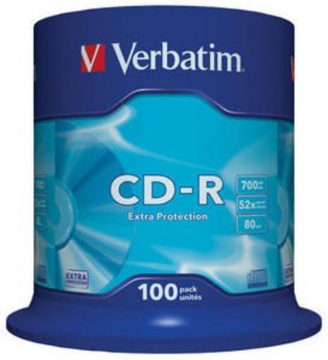 Obrázek VERBATIM CD-R(100-Pack)Spindle/EP/DL/52x/700MB