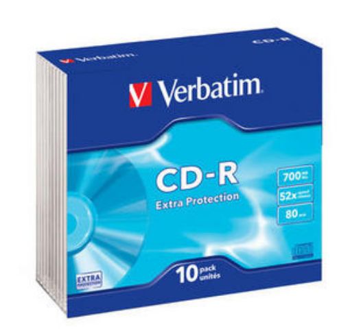 Obrázek VERBATIM CDR 10 pack SLIM 80/48x EXTRA Data 