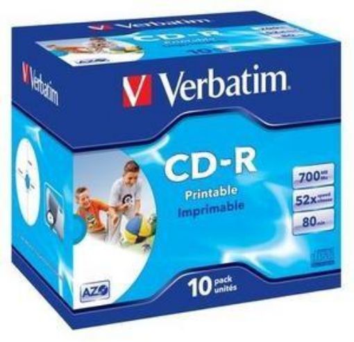 Obrázek VERBATIM CDR 10 pack 700MB 52x jewel Printable/DL+
