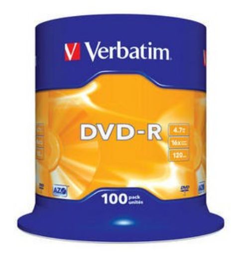 Obrázek VERBATIM DVD-R 100 pack 4.7GB 16x spindle General 