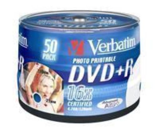Obrázek VERBATIM DVD+R 50 pack Spindle/Printable/16x/4.7GB