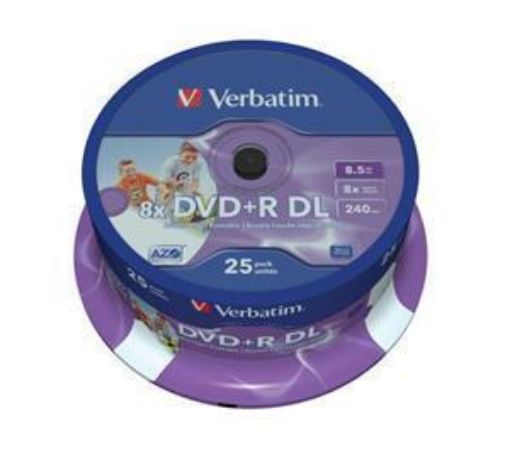 Obrázek VERBATIM DVD+R 25-pack DoubleLayer/Printable/8x/8,5 GB