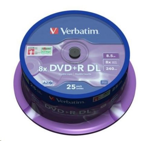 Obrázek VERBATIM DVD+R(25-pack) Double layer/8x/8.5GB/spindle