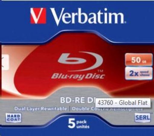 Obrázek VERBATIM BD-RE DL (5-pack)Blu-Ray/Jewel/2x/50GB