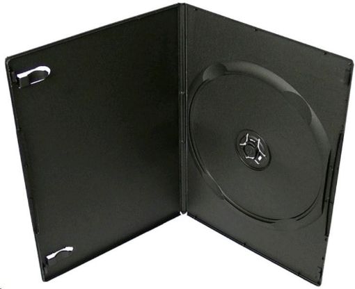 Obrázek DVD BOX černý slim 9mm 1x DVD 100ks v balení
