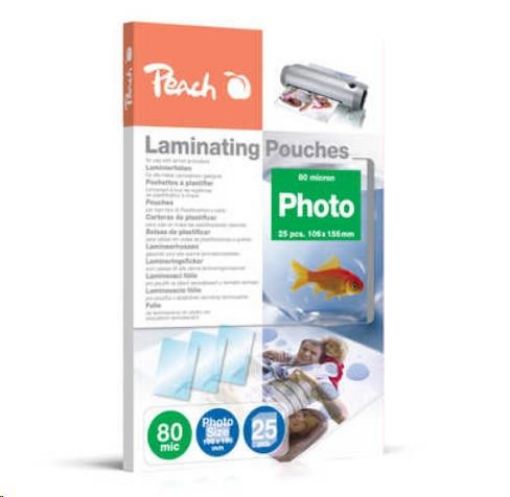 Obrázek Peach Laminating Pouch Photosize 10x15 cm (106x156 mm), 80mic, S-PP080-20