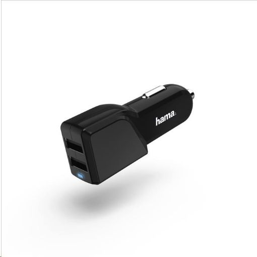 Obrázek Hama dvojitá USB nabíječka do vozidla, 4,8 A