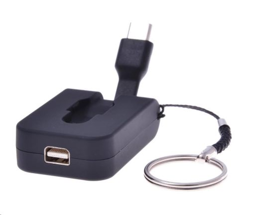 Obrázek PREMIUMCORD Adaptér USB 3.1 Typ-C male na mini DisplayPort female,zasunovací kabel a kroužek na klíče