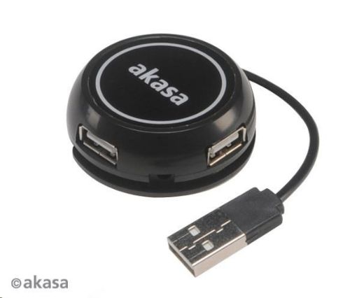 Obrázek AKASA HUB USB Connect4C 4 in 1, 4x USB 2.0,17cm kabel, externí