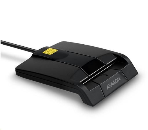 Obrázek AXAGON CRE-SM3, USB externí FlatReader čtečka kontaktních karet Smart card (eObčanka)