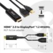 Obrázek Club3D adaptér aktivní HDMI na DisplayPort 4K60Hz, M/F
