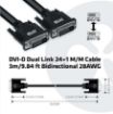 Obrázek Club3D kabel DVI-D Dual Link (24+1), 3m, Bidirectional, 28 AWG