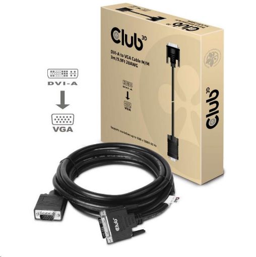 Obrázek Club3D kabel DVI-A na VGA, 3m, 28 AWG