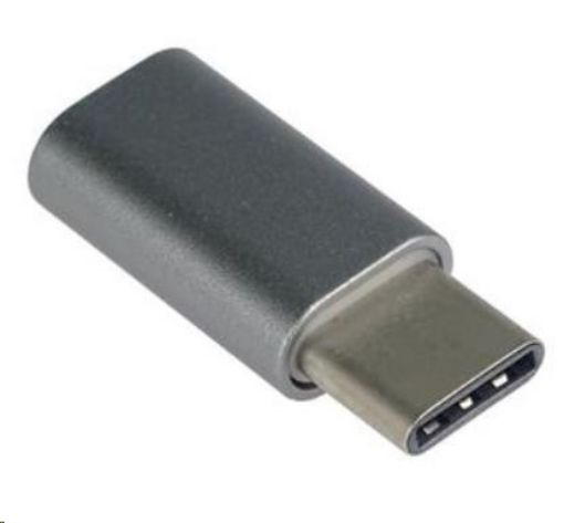 Obrázek PREMIUMCORD Adaptér USB 3.1 C/male - USB 2.0 Micro-B/female, kovově šedý