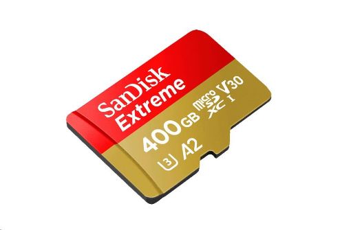 Obrázek SanDisk MicroSDXC karta 400GB Extreme (R:160/W:90 MB/s, A2 C10 V30 UHS-I) + adaptér