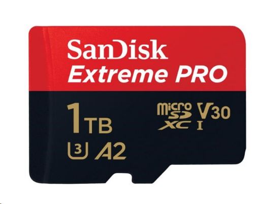 Obrázek SanDisk MicroSDXC karta 1TB Extreme PRO (R:170/W:90 MB/s, A2 C10 V30 U3 UHS-I) + adaptér