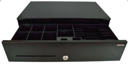 Obrázek Virtuos pokladní zásuvka SK-500C, s kabelem 24V, pořadač 6/8, 9-24V, černá