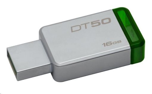 Obrázek Kingston 16GB DataTraveler DT50 (USB 3.0) - kovový/zelený