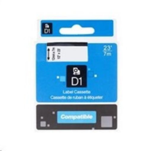 Obrázek PRINTLINE kompatibilní páska s DYMO, 45010 S0720500,12mm x 7m, černý tisk / průhledný podklad, D1