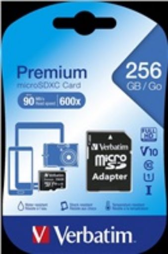 Obrázek VERBATIM MicroSDXC karta 256GB Premium, U1 + adaptér