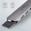 Obrázek AXAGON HMC-5, USB 3.2 Gen 1 hub, porty 2x USB-A, HDMI, SD/microSD slot, PD 100W, kabel USB-C 20cm