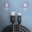 Obrázek AXAGON BUCM3-AM10AB, SPEED kabel USB-C <-> USB-A, 1m, USB 3.2 Gen 1, 3A, ALU, oplet, černý