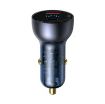 Obrázek Baseus Particular Digital Display duální adaptér do automobilu USB-A QC + USB-C 65W, šedá