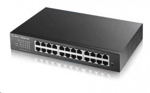 Obrázek Zyxel GS1900-24E 24-port Desktop Gigabit Web Smart switch: 24x Gigabit metal, IPv6, 802.3az (Green), fanless, rack kit