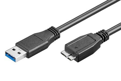 Obrázek Kabel USB 3.0 A-A USB3.0 A(M) - microUSB3.0 B(M), 0,5m, černý