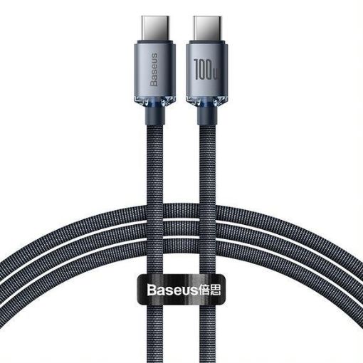 Obrázek Baseus Crystal Shine Series nabíjecí / datový kabel USB-C / USB-C 100W 1,2m, černá
