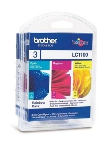 Obrázek BROTHER INK LC-1100 Ink černá/azurová/purpurová/žlutá balení pro MFC-6490CW/DCP-6690CW