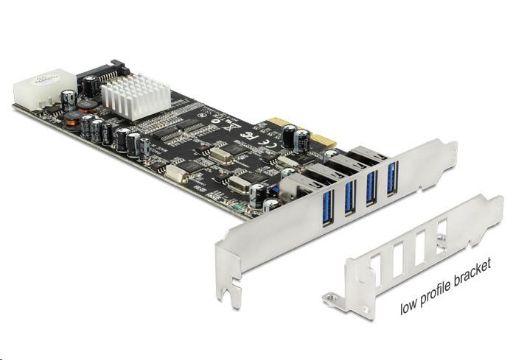 Obrázek Delock PCI Express x4 Karta řadič 4x externí USB3.0 Quad Channel