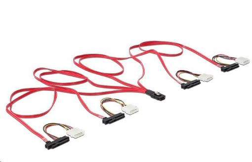 Obrázek Delock Cable mini SAS SFF-8087 > 4 x SAS SFF-8482 + power 1 m