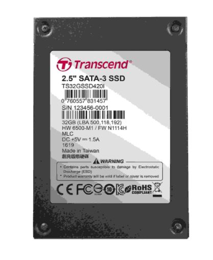 Obrázek TRANSCEND Industrial SSD 420I, 32GB, 2,5", SATA III, MLC, Iron case