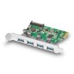 Obrázek AXAGON PCEU-430V, PCIe adapter 4x USB3.0, UASP, nabíjení 3A, VIA