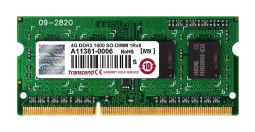 Obrázek SODIMM DDR3 8GB KIT (4GBx2) 1600MHz TRANSCEND pro Apple Macbook Pro 2012