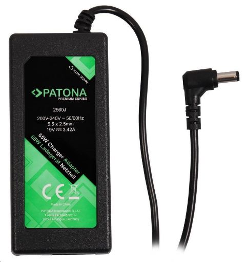 Obrázek PATONA napájecí adaptér k ntb/ 19V/3,42A 65W/ konektor 5,5x2,5mm/ ASUS,ACER,HP,.PREMIUM