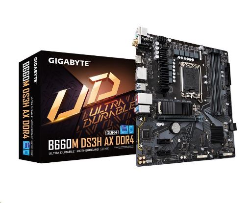 Obrázek GIGABYTE MB Sc LGA1700 B660M DS3H AX DDR4, Intel B660, 4xDDR4, 1xDPm 1xHDMI, 1xVGA, WI-FI, mATX