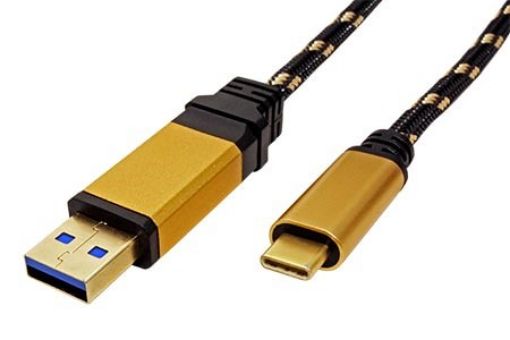 Obrázek GOLD USB SuperSpeed 5Gbps kabel USB3.0 A(M) - USB C(M), 1m