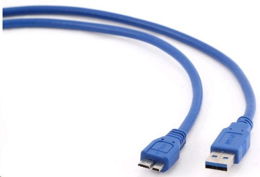 Obrázek Kabel USB 3.0 A-Micro B propojovací 1,8m (modrý)