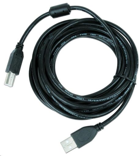 Obrázek Kabel USB 2.0 A-B propojovací 3m Premium (černý, ferit, zlacené kontakty) GEMBIRD 