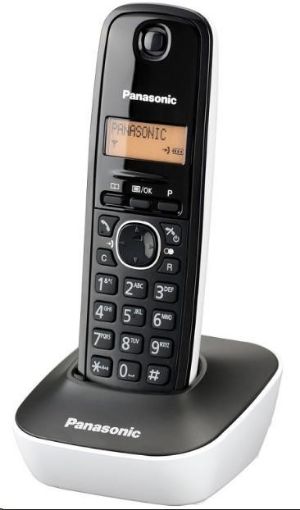 Obrázek PANASONIC KX-TG1611FXW digitální bezdrátový telefon s jednořádkový displejem, CLIP, podsvícený displej