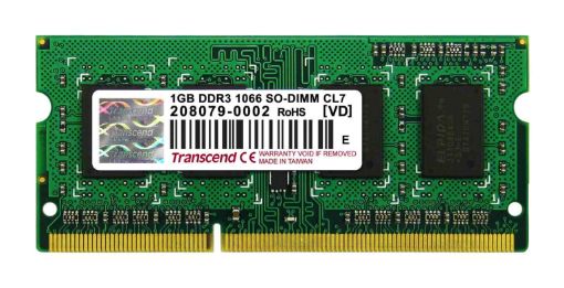 Obrázek SODIMM DDR3 1GB 1066MHz TRANSCEND 1Rx8 CL7