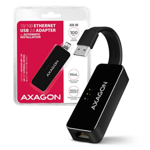 Obrázek AXAGON ADE-XR, USB2.0 - externí Fast Ethernet adaptér, auto install